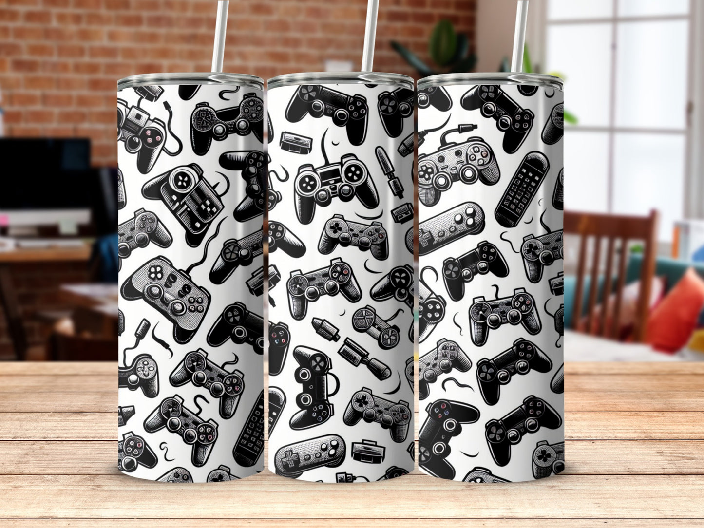 Retro Gaming Controllers Tumbler Cup for Enthusiasts