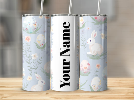 Personalized Easter Bunny and Eggs Insulated Tumbler
