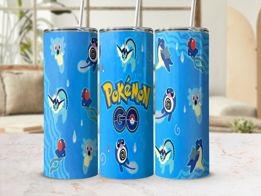 Pokémon Go Themed Blue Tumbler for Fans Gift Item