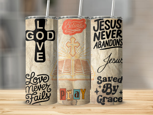 Religious Themed Tumblers with Inspirational Quotes