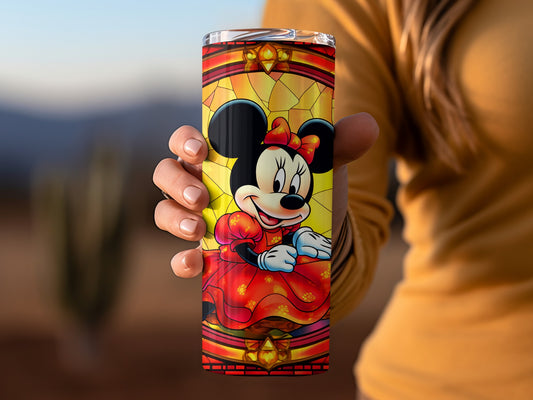 Minnie Mouse in Red Dress Tumbler for Travel Storage