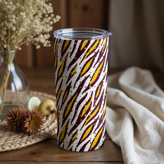 Abstract Yellow and Purple Dotted Tumbler Cup