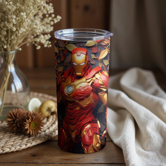 Vibrant Ironman Themed Stainless Steel Tumbler