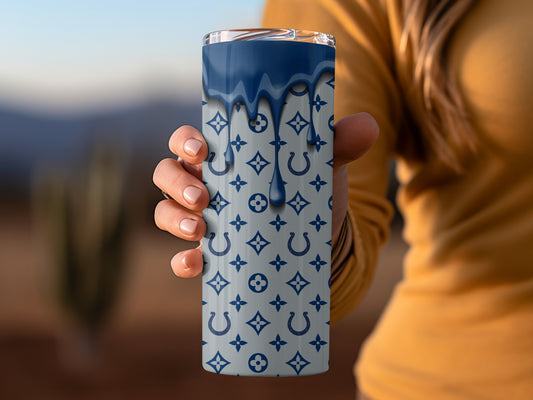 Colts Drip Patterns On Background Digital Design Tumblers