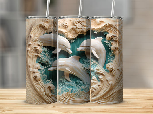 Carved Dolphin Ocean Wave Art Design Tumbler product type
Dolphin
Ocean waves
Marine life
3D design
Carved look
Aquatic art
Teal blue
Cream white
Nature theme
Wildlife art
Sea creature
Ocean love
Undersea scene
Water design
Ocean pattern
Dolphin art
Serene water
Tumbler design
Heart shape
Relief carving