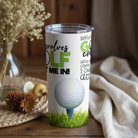 Funny Golf Themed Tumbler with Unique Graphic Design