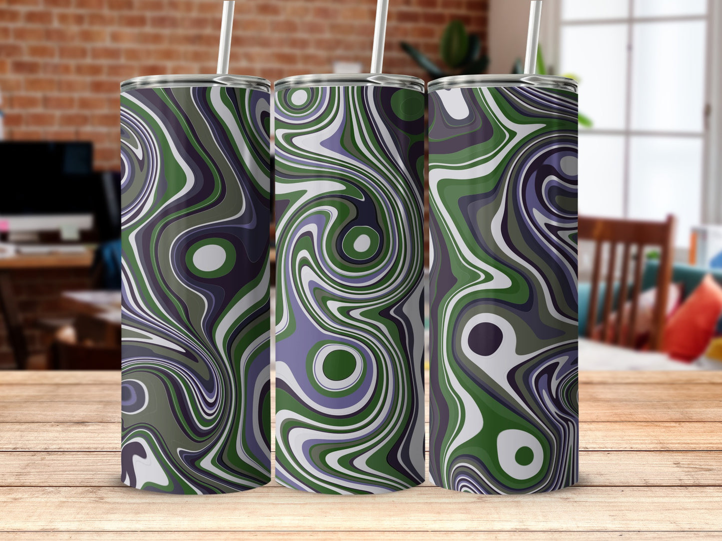 Swirl Pattern Tumblers for Coffee and Cold Drinks
