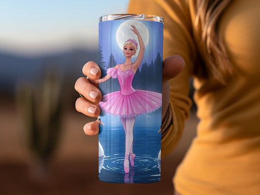 Elegant Ballerina Design on Durable Tumbler Flask