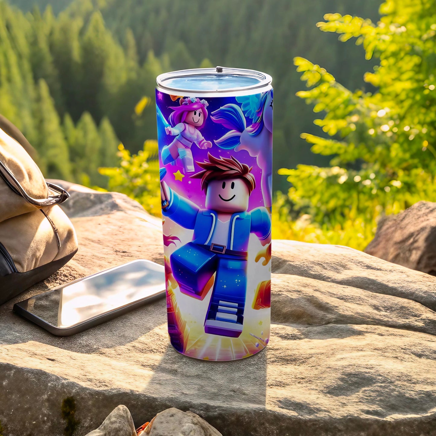 Vibrant Gaming Character Adventure Travel Tumbler