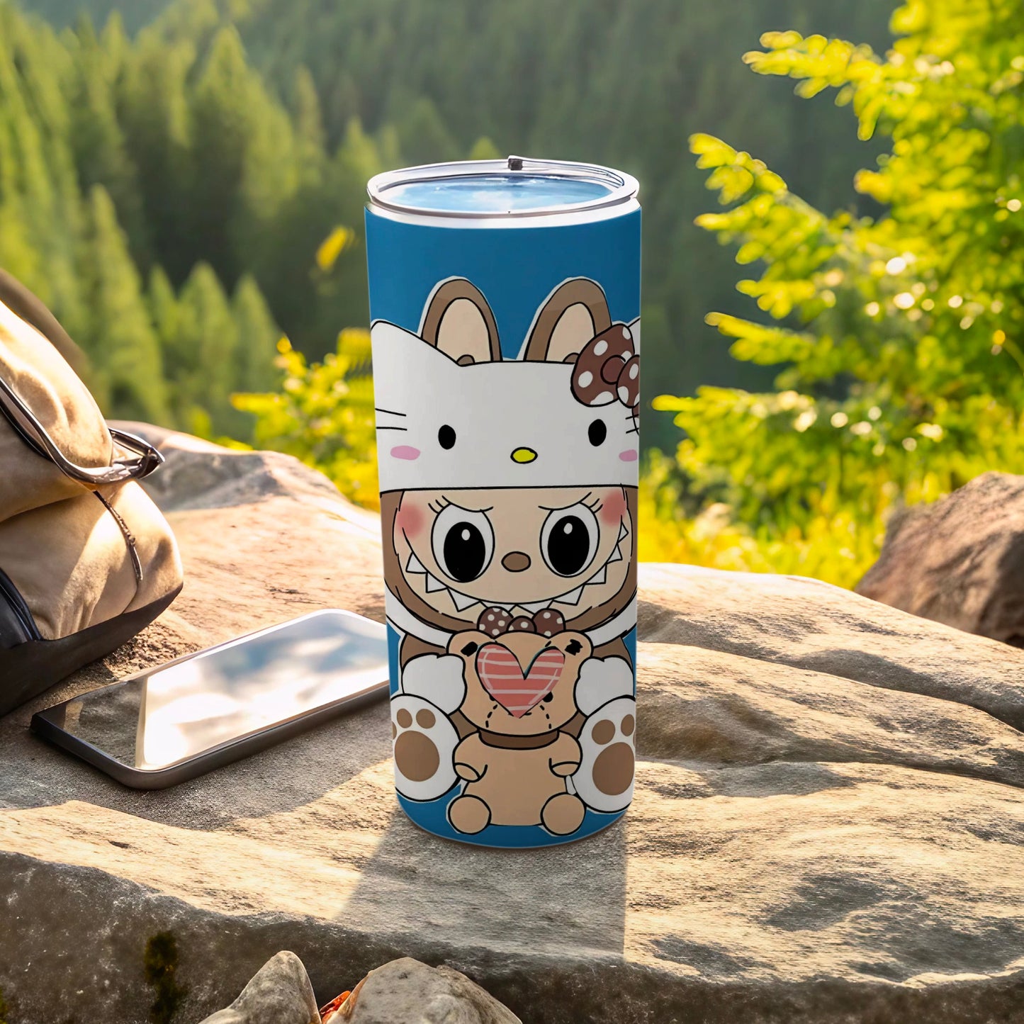 Cute Character Design Tumbler for Outdoor Adventures