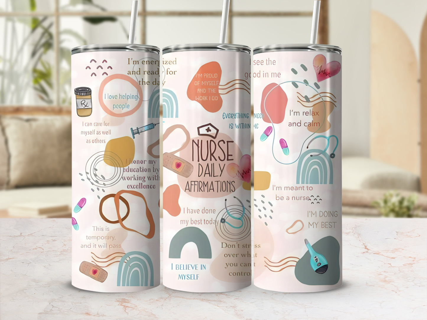 Nurse Daily Affirmations Motivational Tumbler Cup
