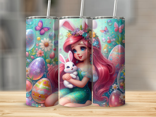 Fantasy Girl Pink Hair Bunny Ears Easter Eggs Butterflies product type