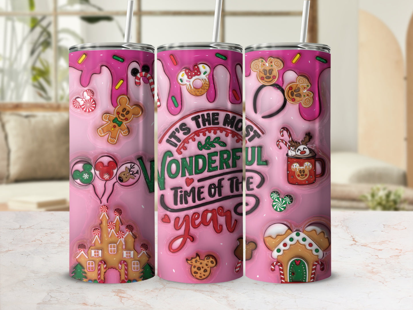 Wonderful Time Gingerbread Themed Tumbler
