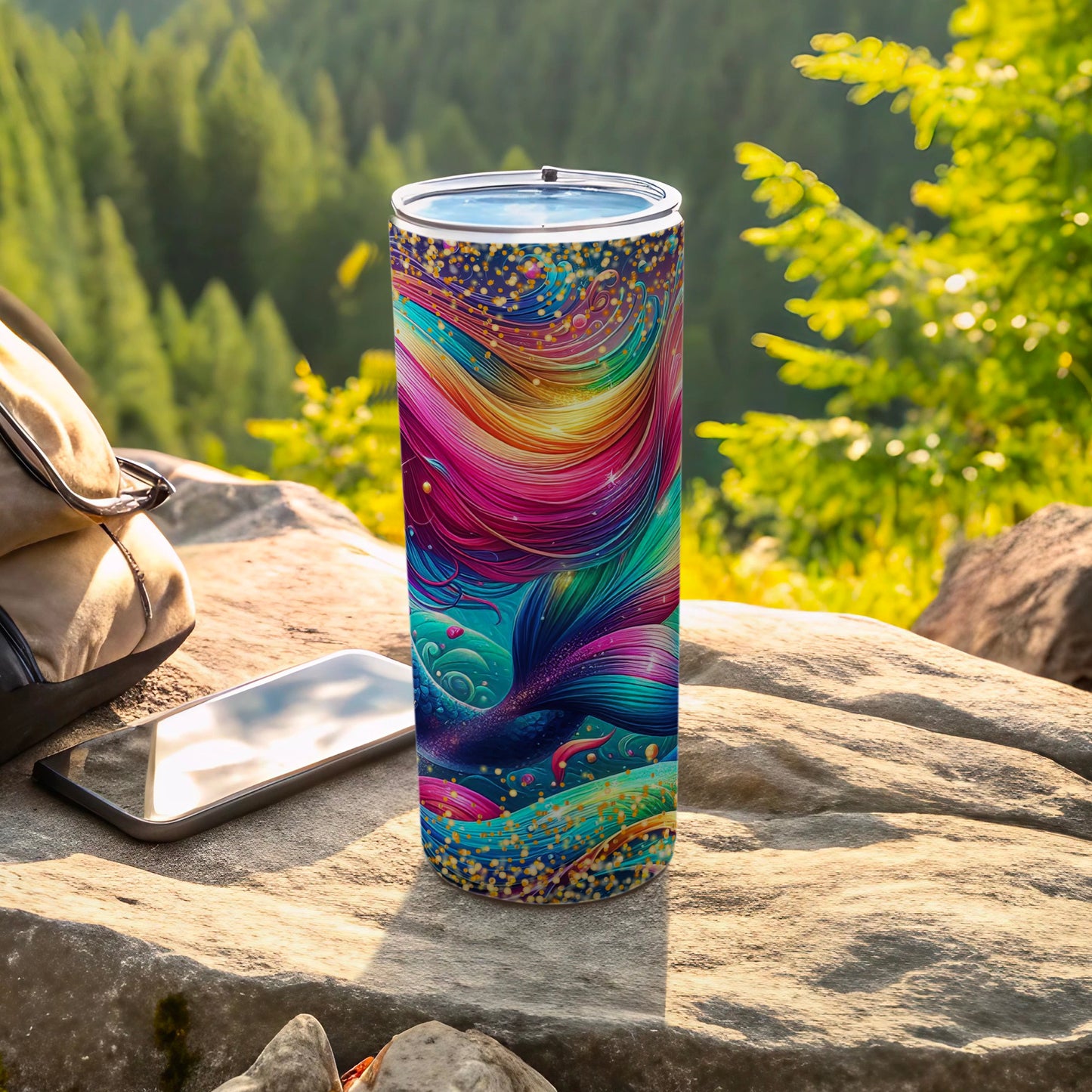 Colorful Abstract Swirl Glitter Mermaid product type