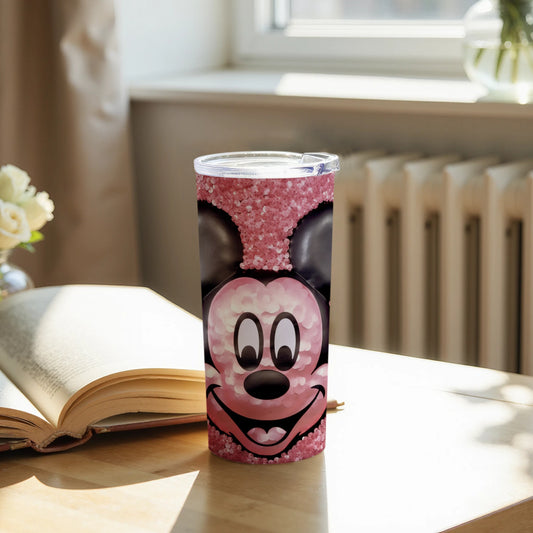Cute Cartoon Character Tumbler with Pink Design