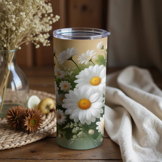Beautiful Daisy Themed Insulated Tumbler Product