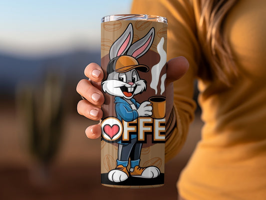 Cartoon Love Coffee Design Insulated Tumbler Cup
