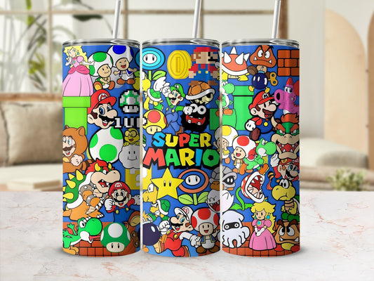 Super Mario Characters Collage Tumbler Cups
