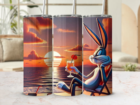Tropical Sunset Vibes Cartoon Character Design Tumbler