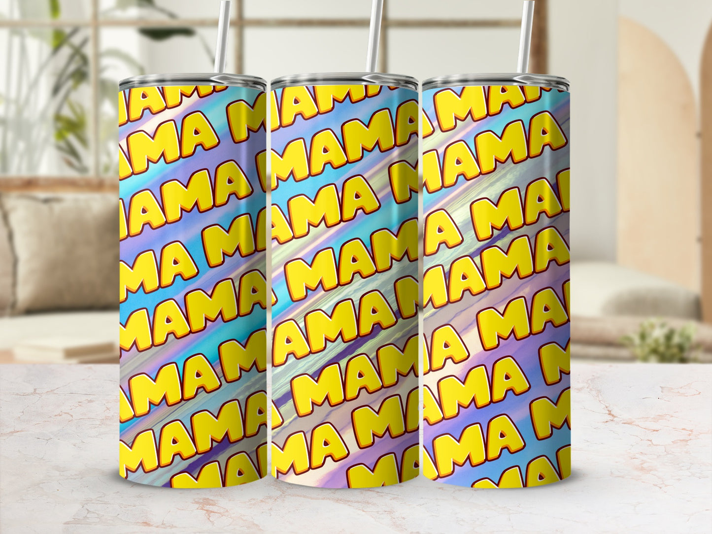 Colorful MAMA Design Travel Mug Stainless Steel Tumbler