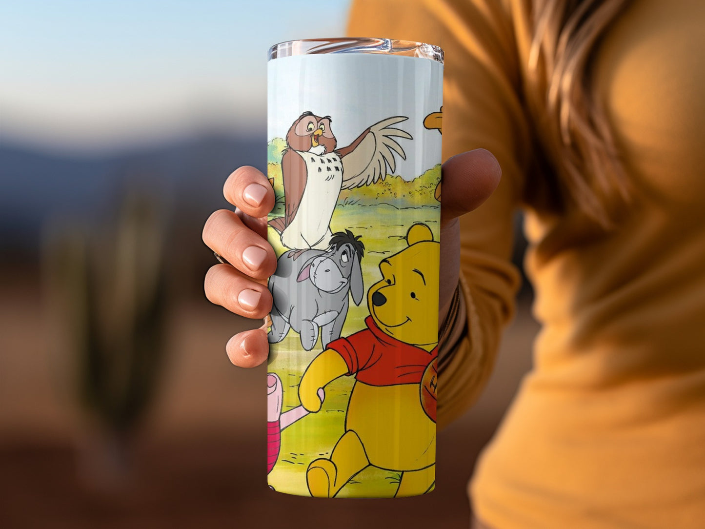 Pooh Christopher Robin Friends Hunny Pot Group Scene Tumblers