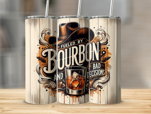 Bourbon Bad Decisions Cowboy Hat Whiskey Glass Tumbler product type