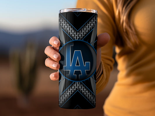 Los Angeles Dodgers Blue and Grey Graphic Design Tumblers
