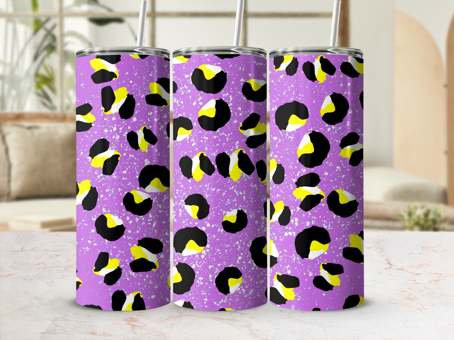 Colorful Abstract Leopard Print Tumbler Cup