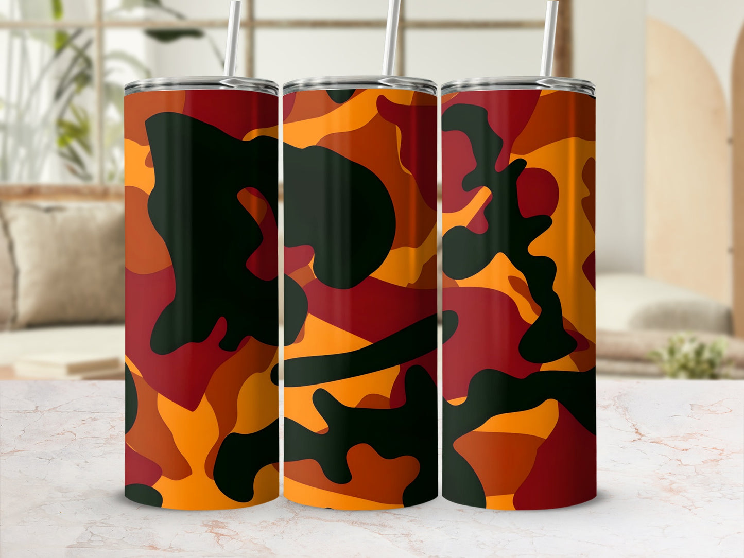 Bold Autumn Camouflage Design Tumbler