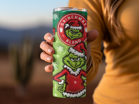 Grinchmas Blend Tall Green and Red Christmas Tumbler