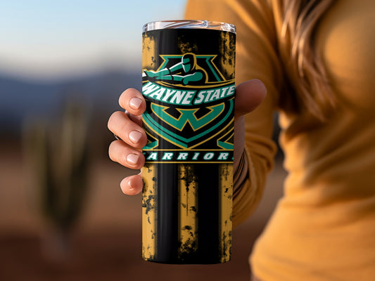 Wayne State Warriors Travel Tumbler Warrior Design