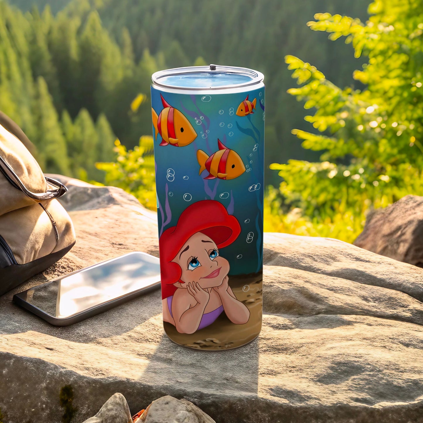Colorful Little Mermaid and Fish Tumbler Cup for Kids