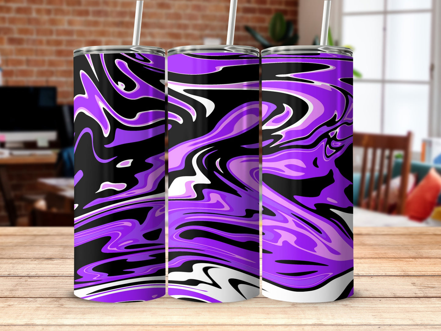 Purple Marble Swirl Insulated Tumbler Product