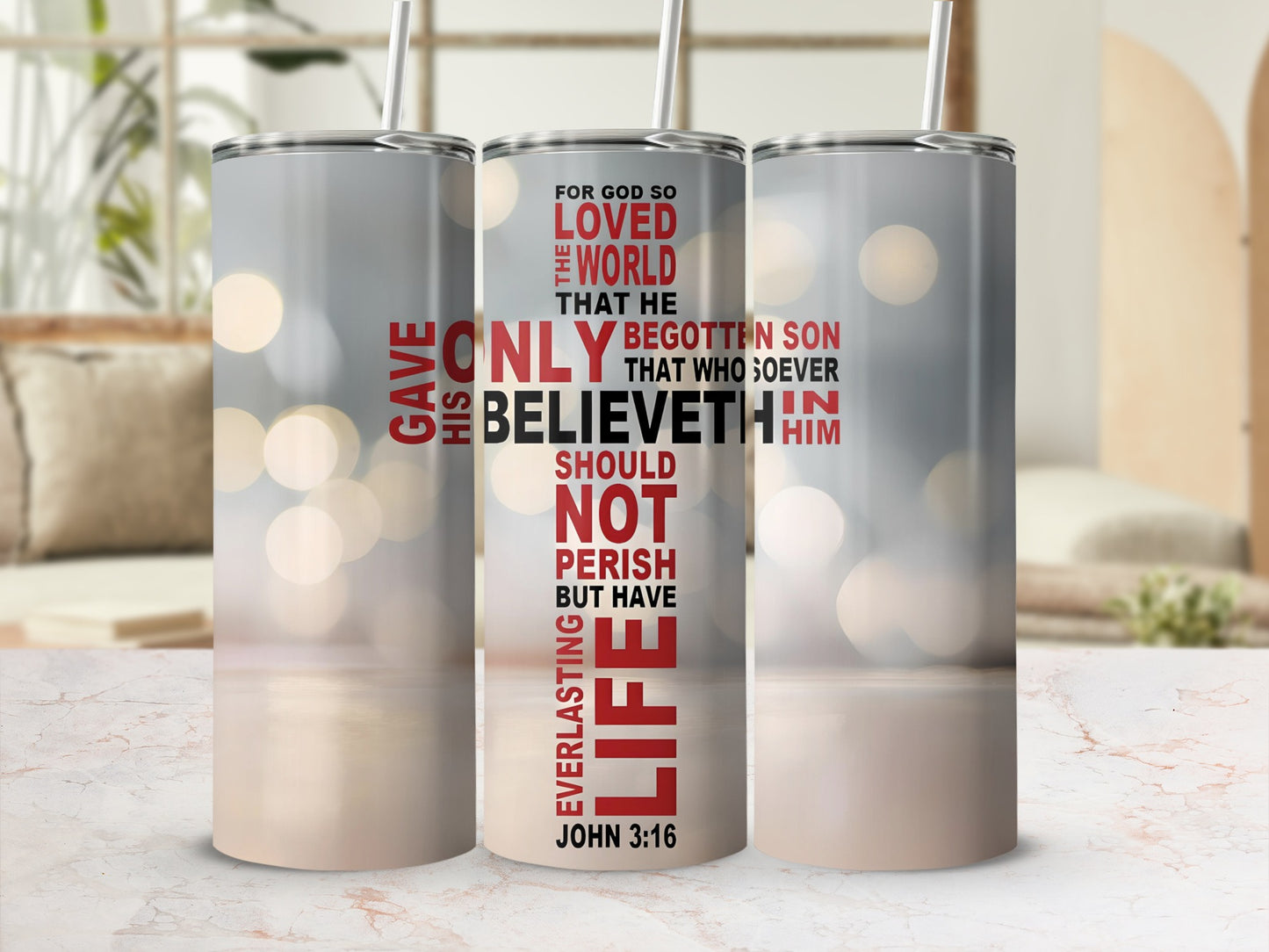John 3:16 Bible Verse Tumbler For Inspirational Devotion