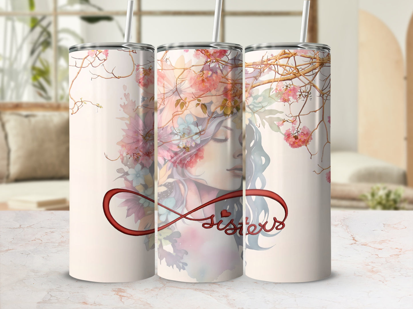 Beautiful Blossoms Art Sisters Infinity Tumbler