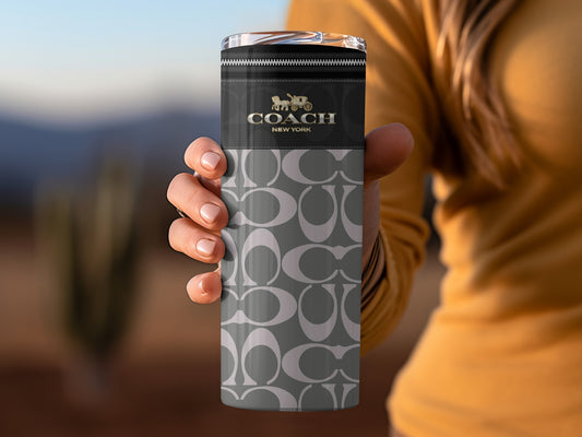 Stylish Coach New York Gray Patterned Tumbler