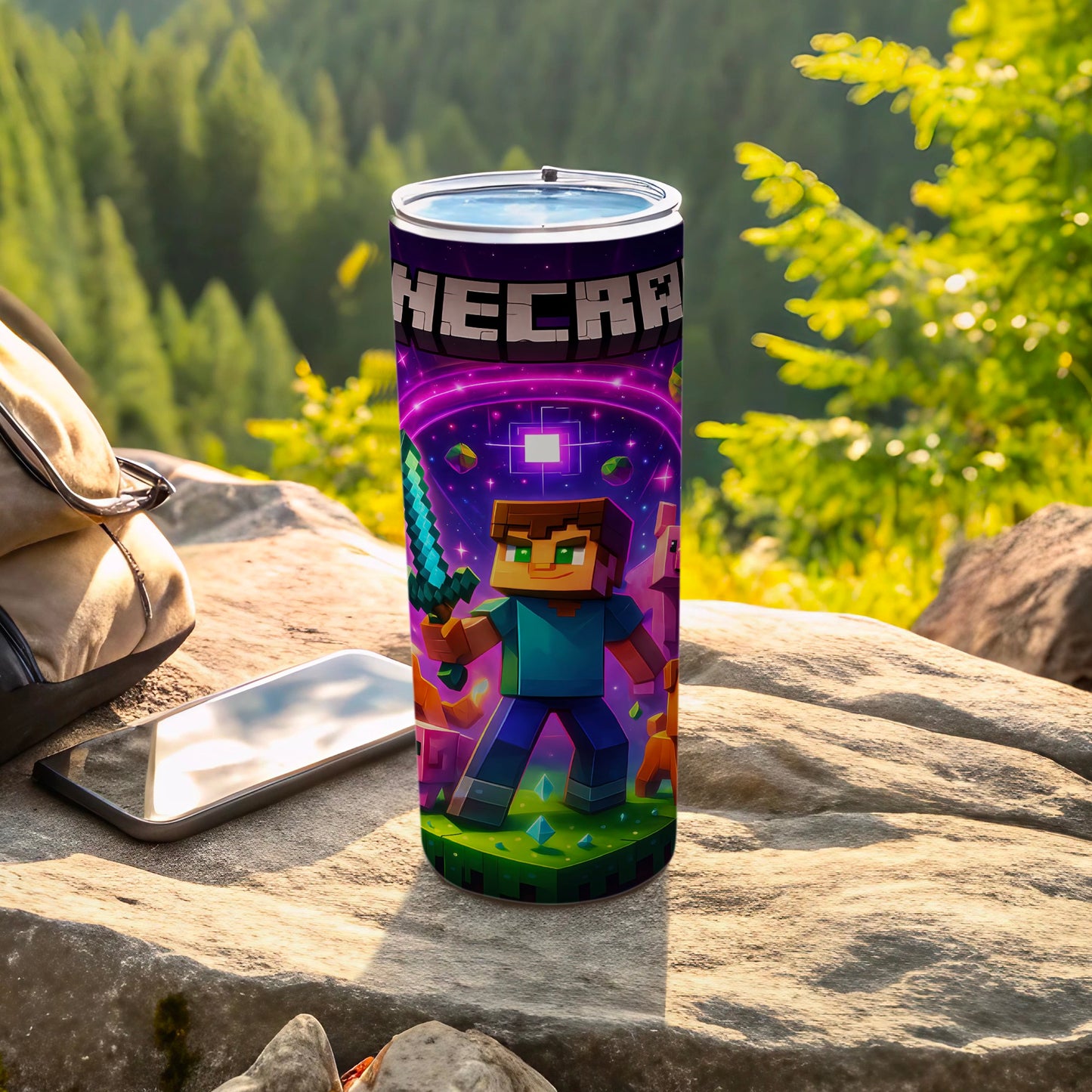 Minecraft Themed Tumbler for Outdoor Adventures