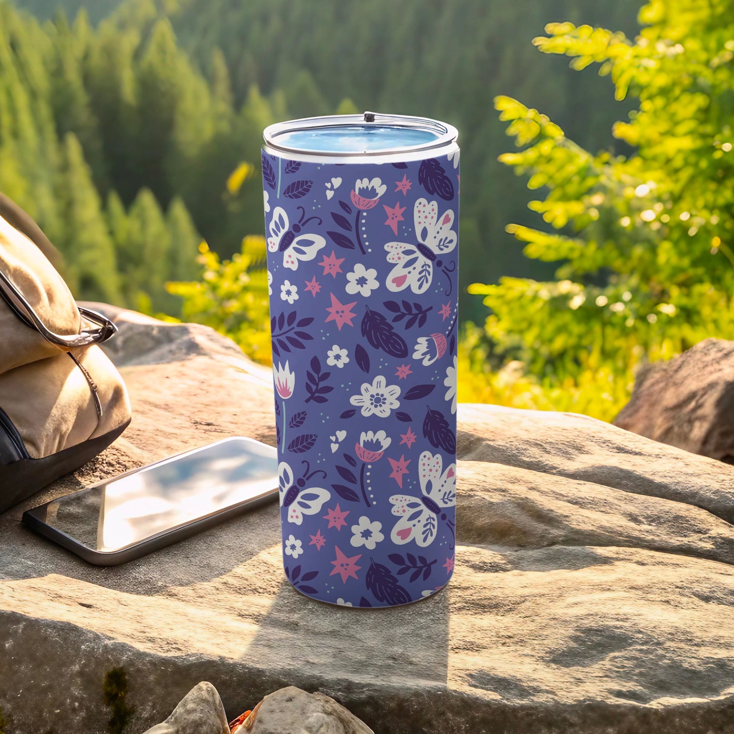 Floral Pattern Insulated Tumbler Perfect for Outdoor Use