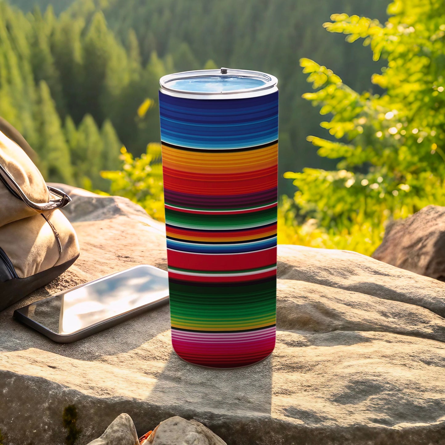 Vibrant Multicolor Striped Serape Tumbler product type