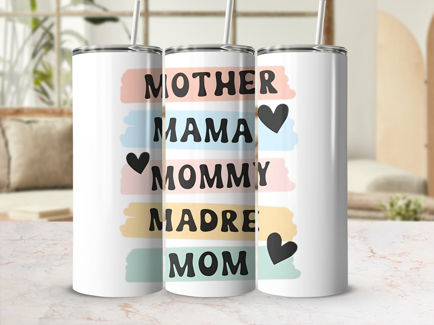 Mother Mama Mommy Madre Mom Tumbler Set