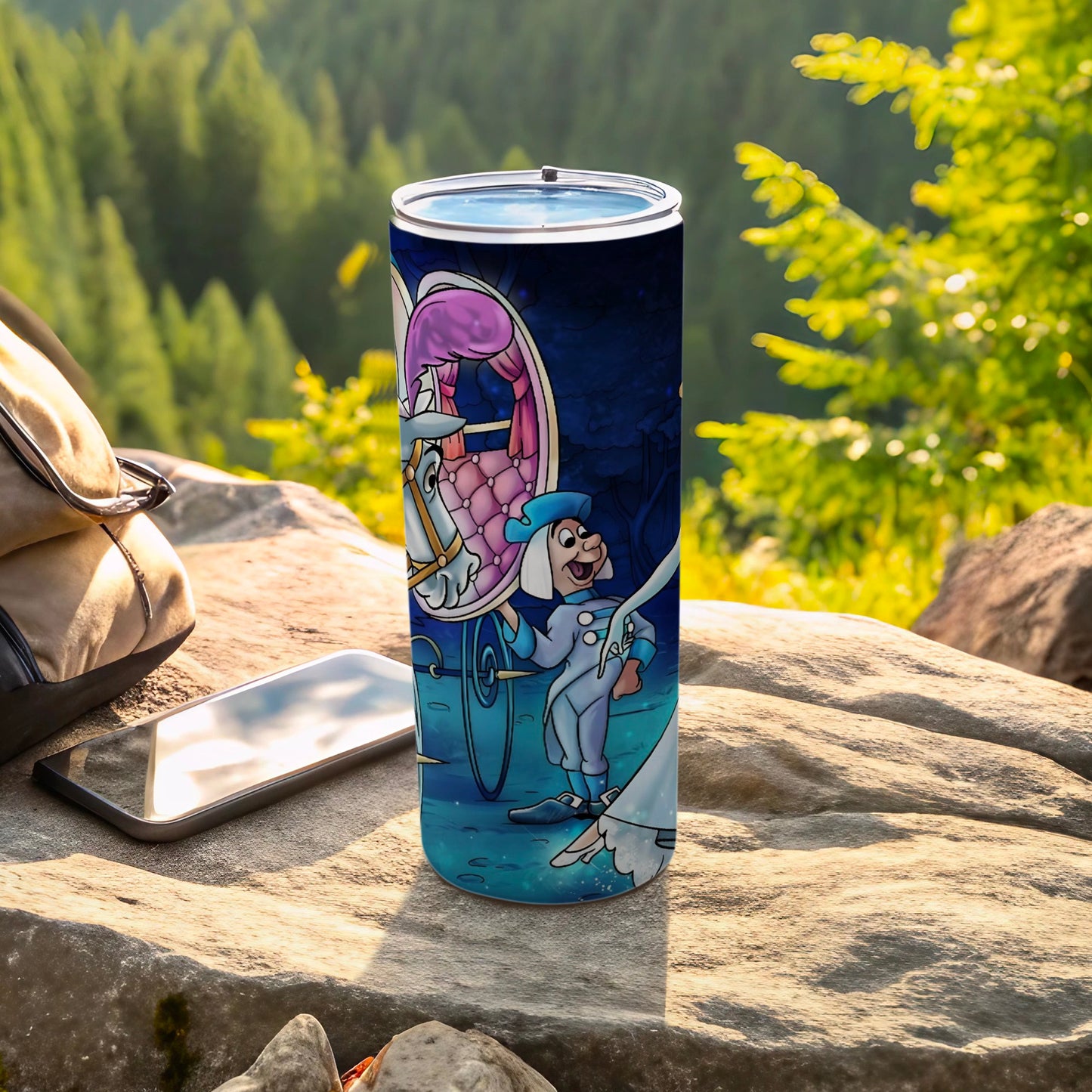 Fairy Tale Carriage Scene Insulated Tumbler Cup
