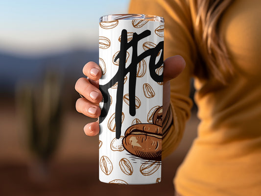Coffee Lovers Tall Tumbler with Coffee Bean Design