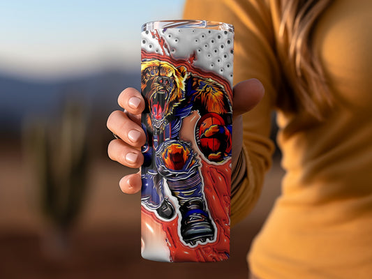 Chicago Bears Football Raging Bear Illustration Tumblers