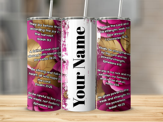 Personalized Christian Inspirational Quotes Tumbler