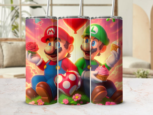 Mario and Luigi Colorful Design Tumbler Cup Set
