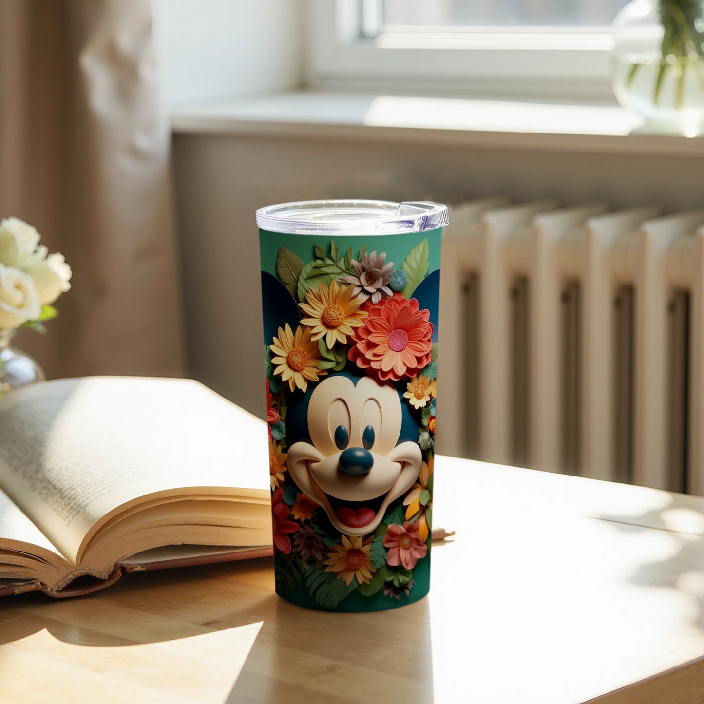 Mickey Mouse Flower Design Tumbler