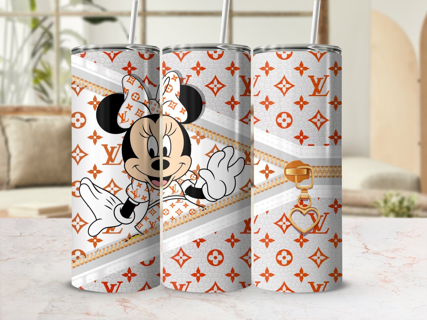 Cute Mouse with Designer Patterns Tumbler Cup
