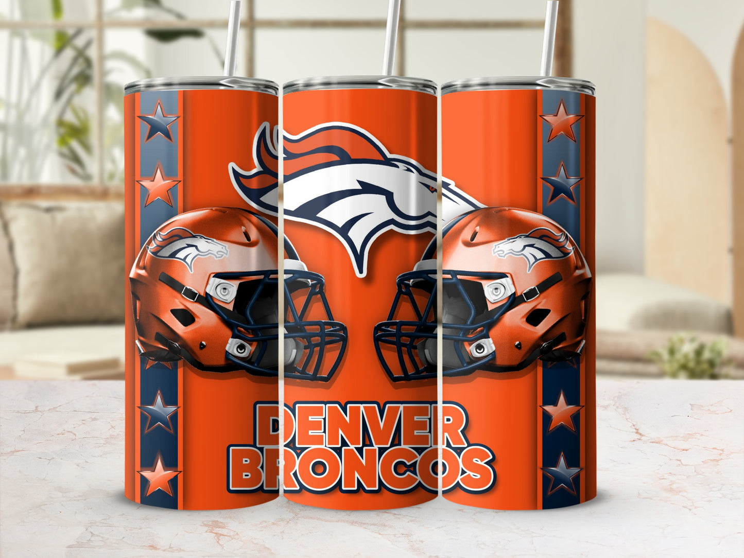 Denver Broncos Football Helmets and Logo Team Tumblers