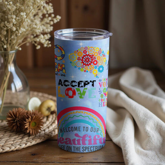 Accept Love Autism Awareness Decorative Tumbler