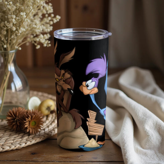 Wile E Coyote and Road Runner Scene Tumbler